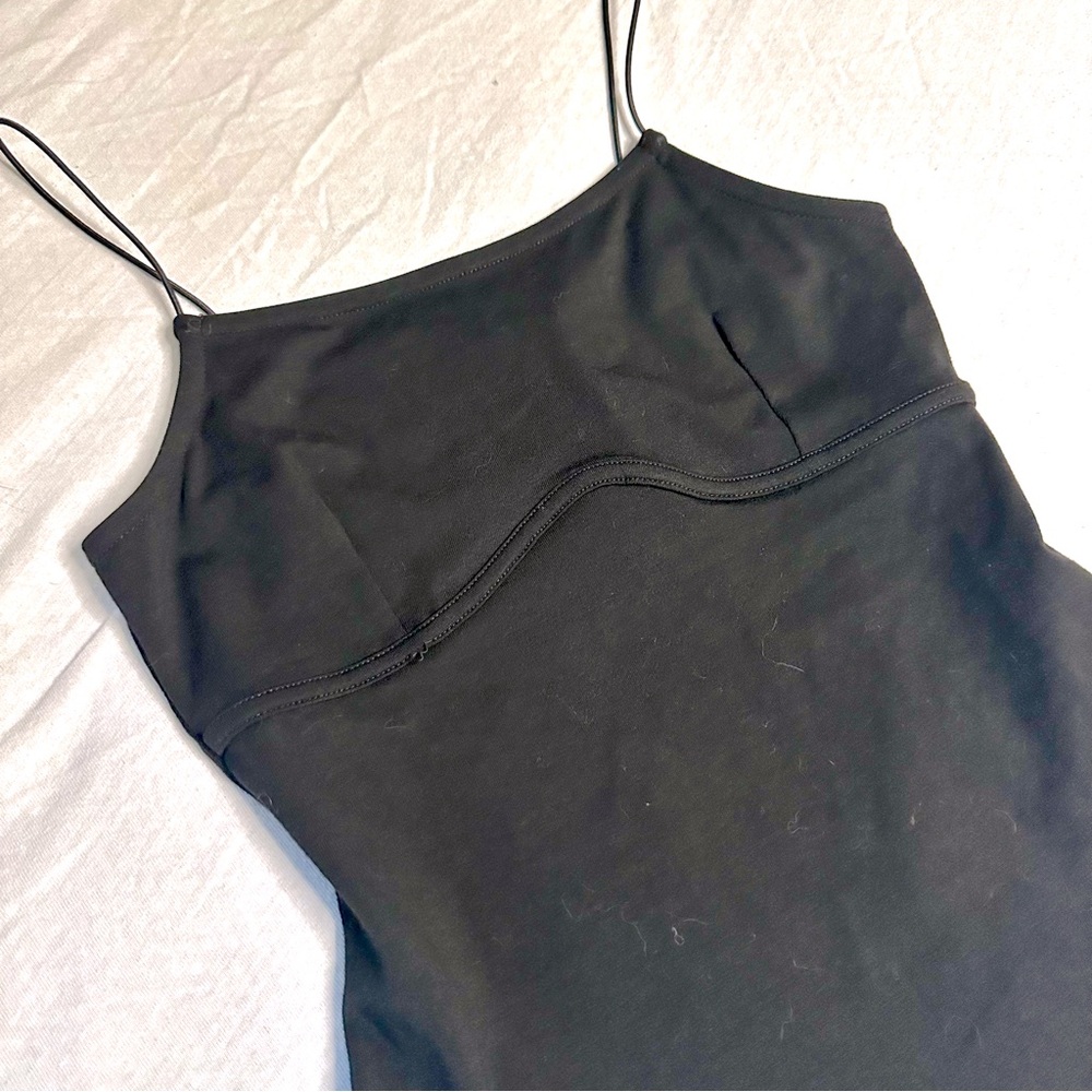 ASOS Black Chest Contour Detail Black Thong Bodysuit NWOT size Small